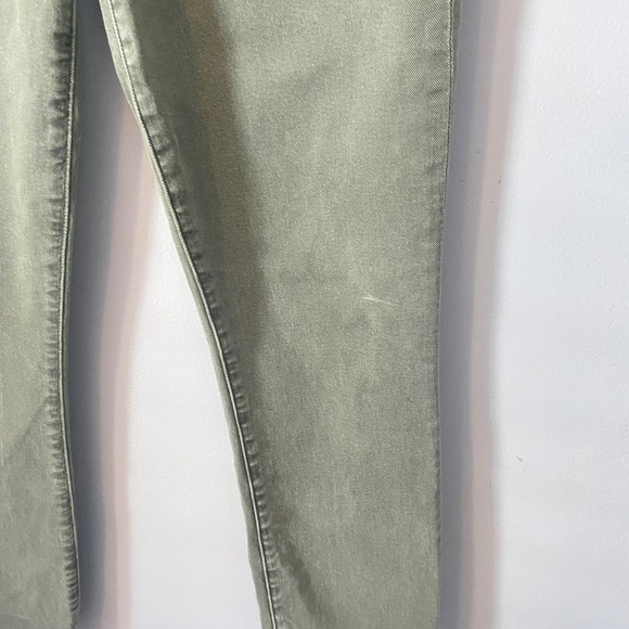 Paige High Rise Raw Hem Straight Leg Jeans Olive Green Size 27 - Picture 6 of 10
